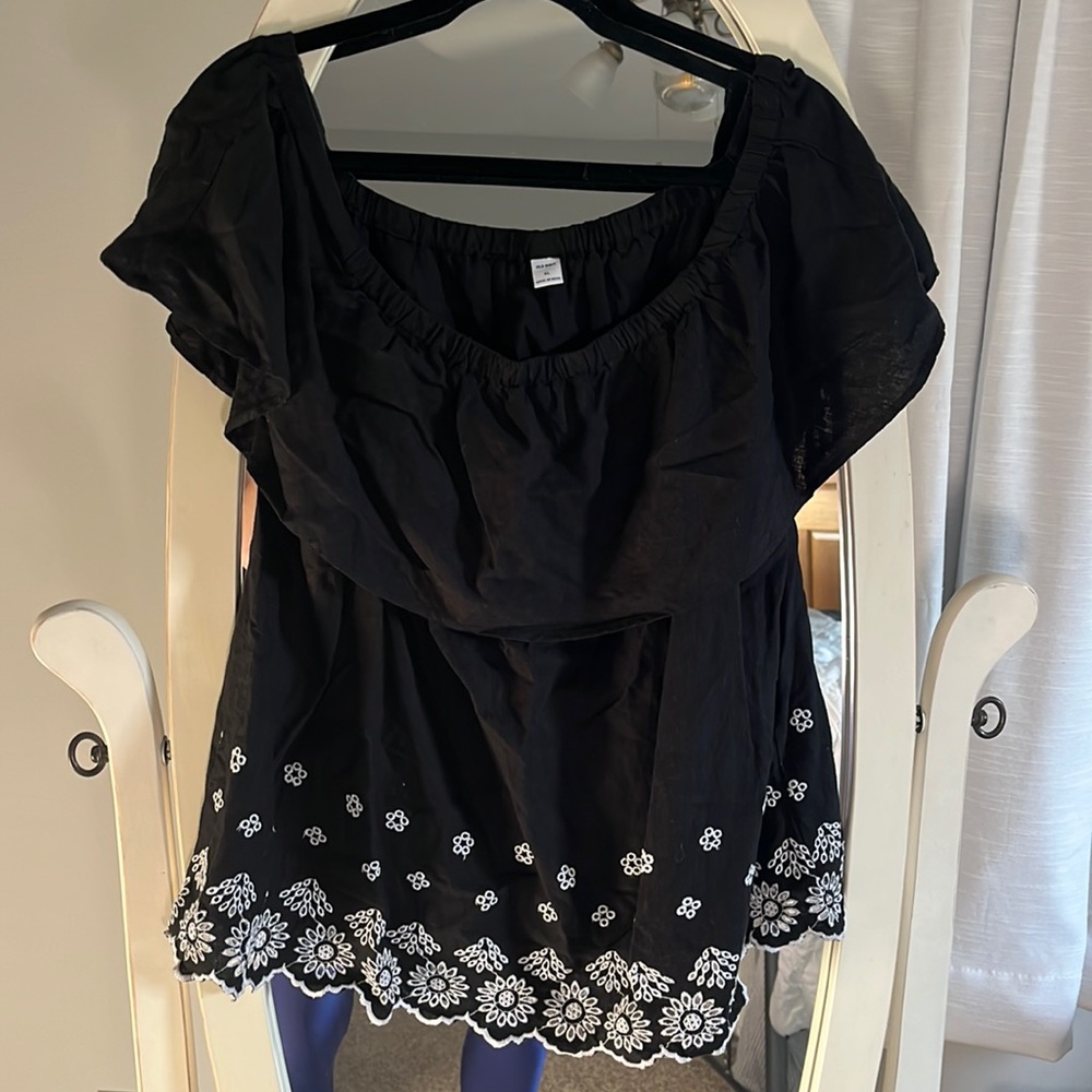 Off the shoulder black shirt